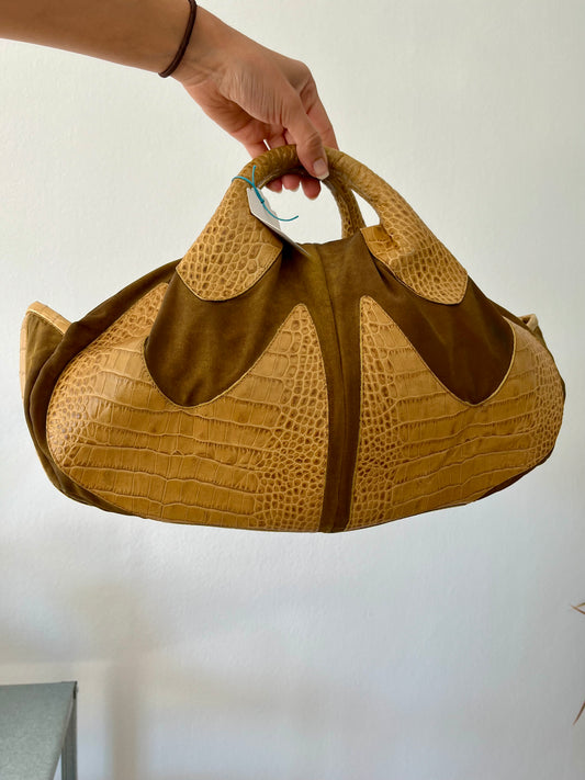 Vintage Brown Embossed Leather Bag