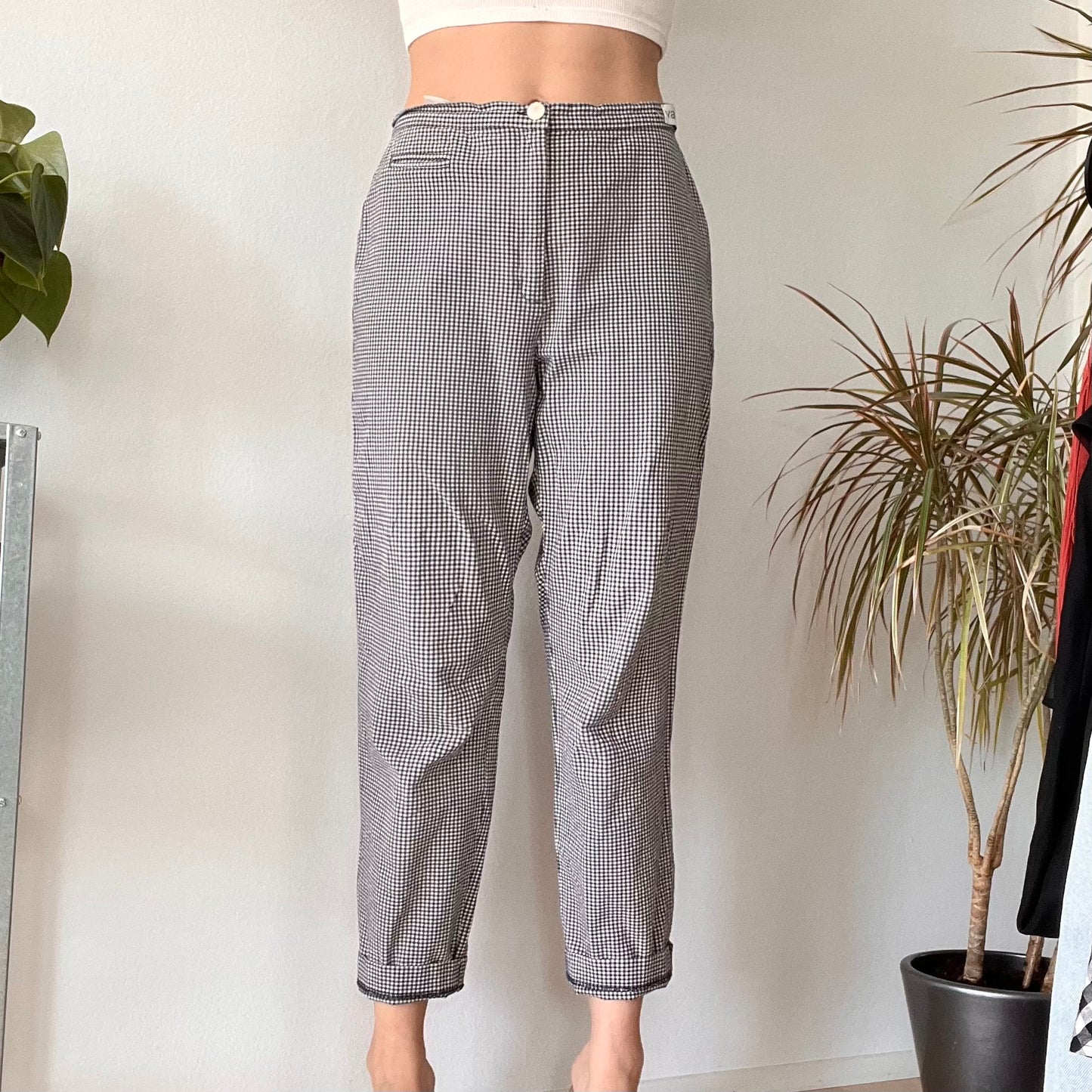 Gingham picnic pants French Riviera size 40