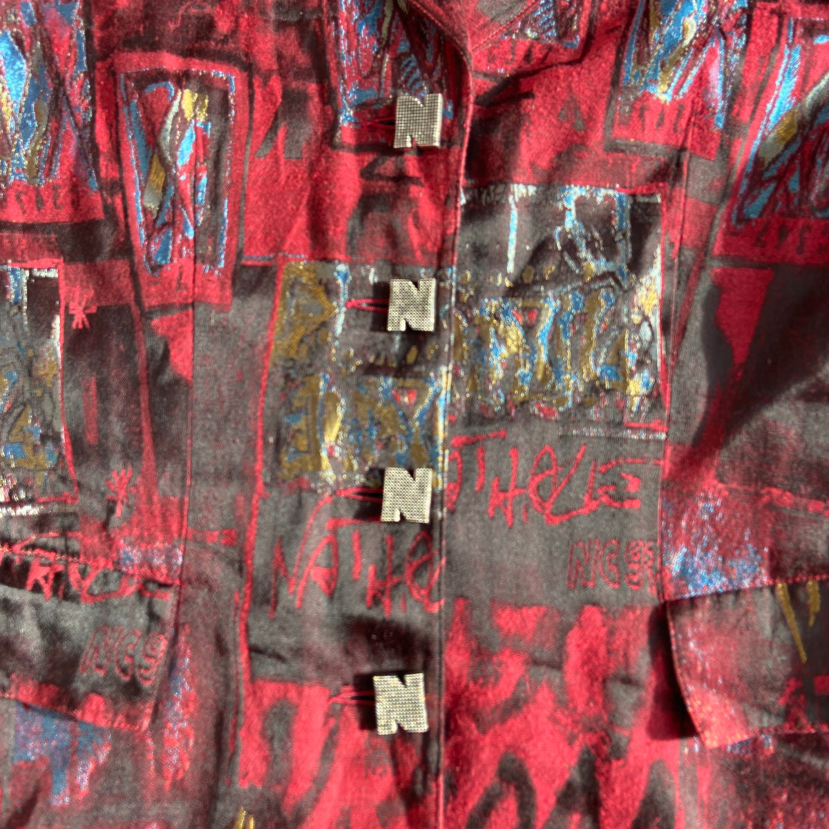 Nathalie Chaize Paris Red Abstract Blazer Jacket