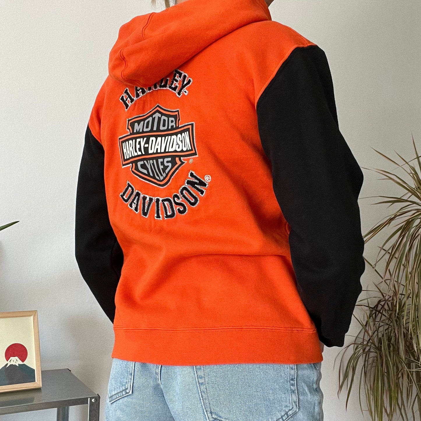 Orange Harley Davidson jacket-Size