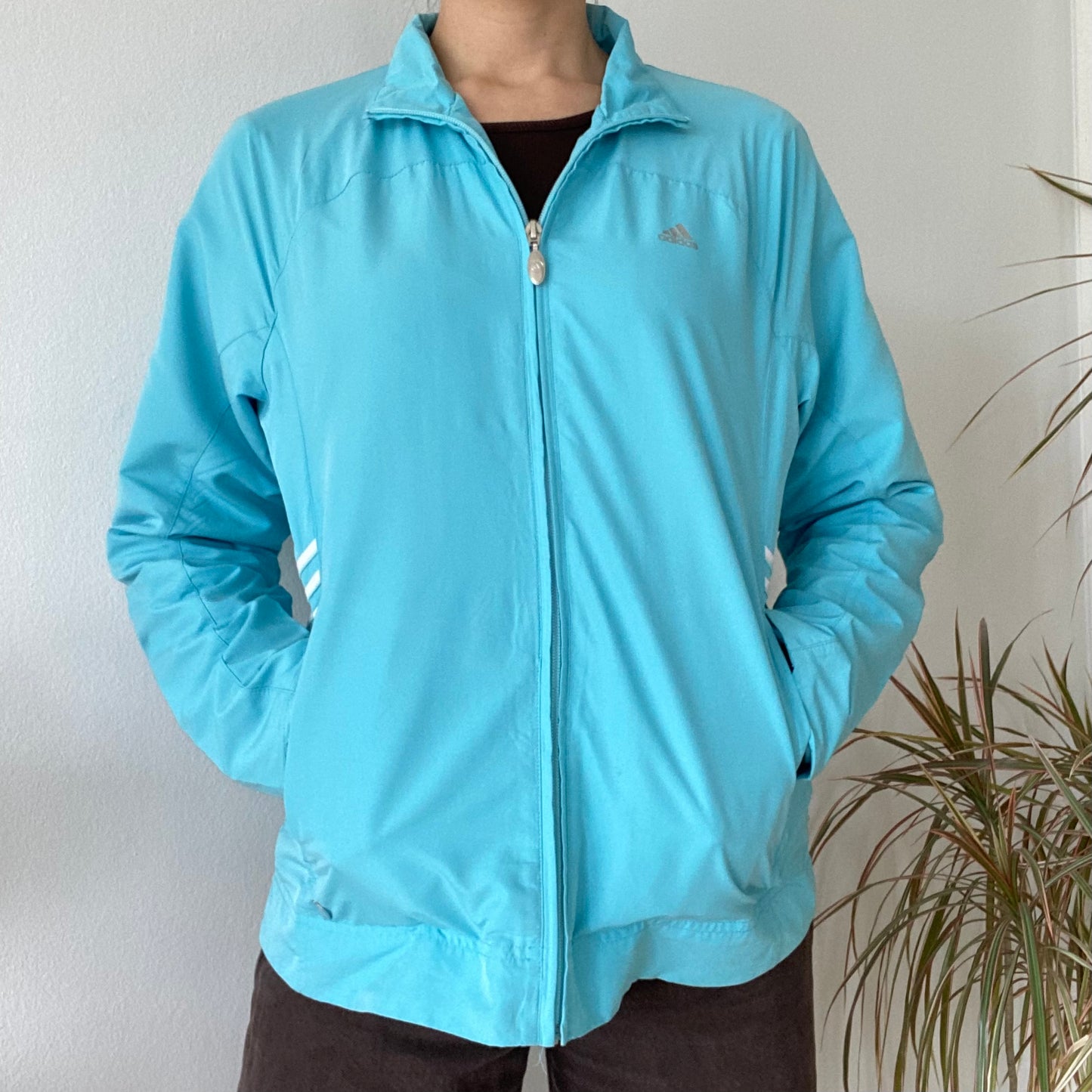 Turquoise Lightweight Zip Jacket Women’s Sportswear Windbreaker