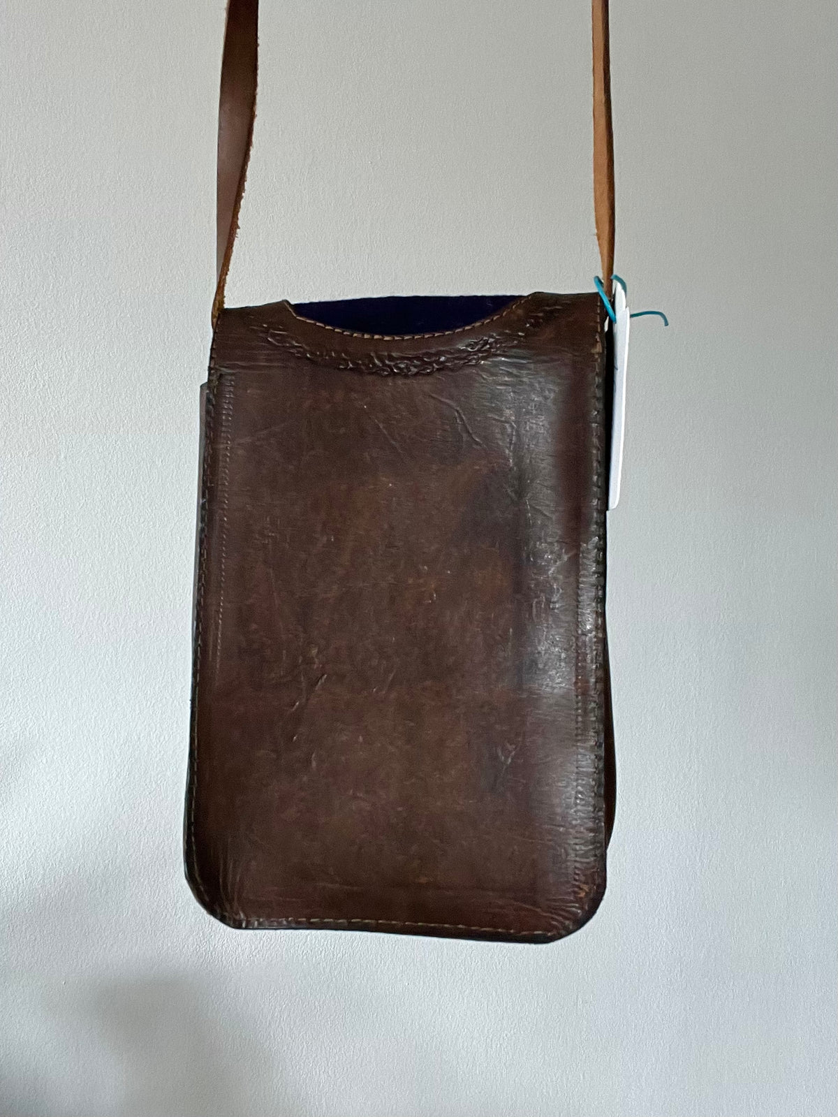Vintage Embroidered Leather Crossbody Bag