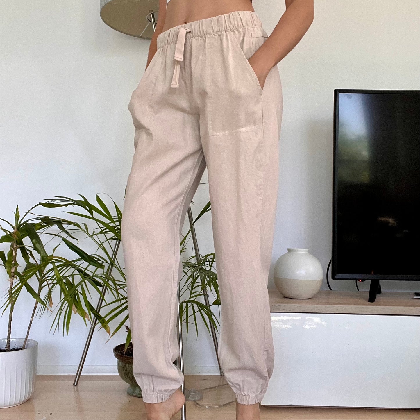 Blind date Linen trousers-Size M