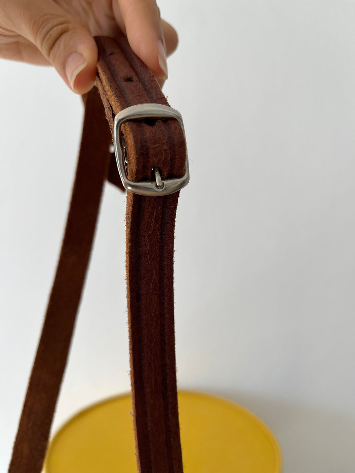 Vintage brown leather tooled crossbody bag