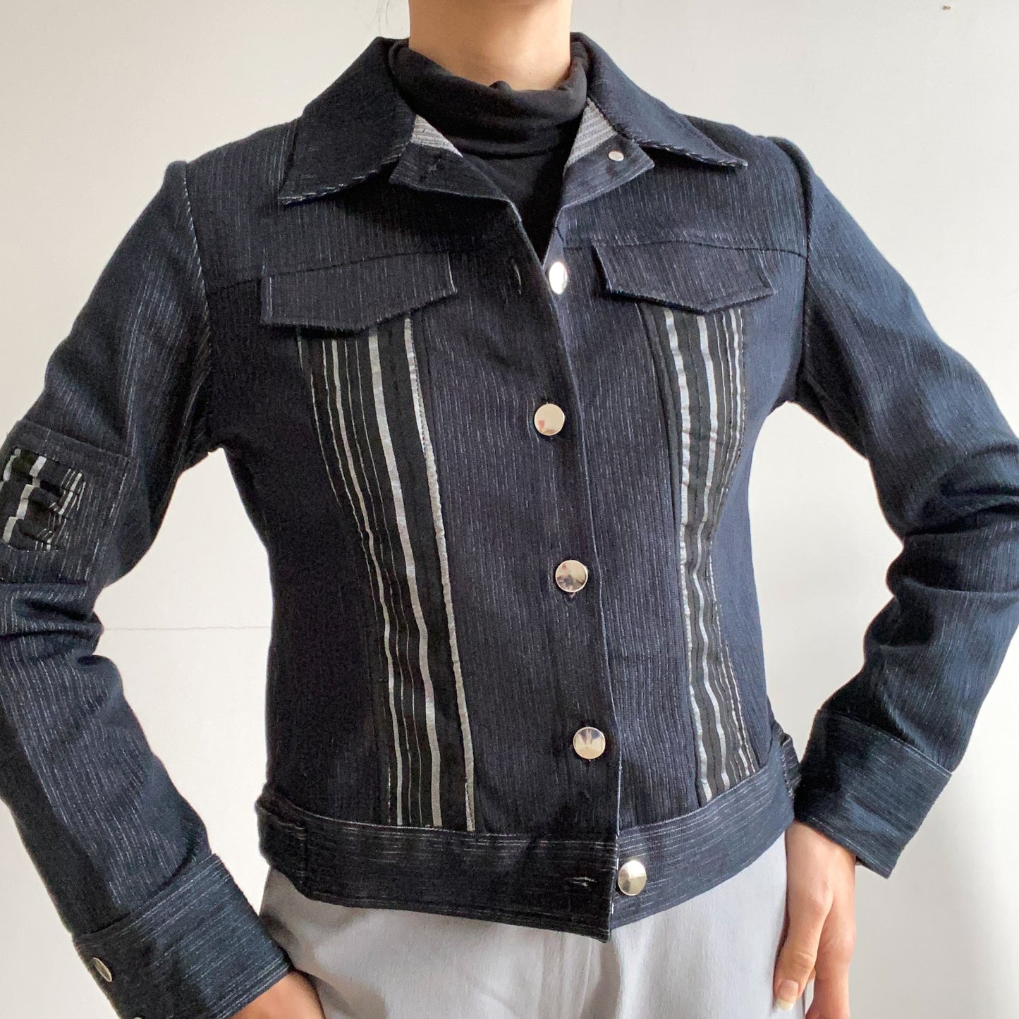 Jacket shirt jeans blue stripped