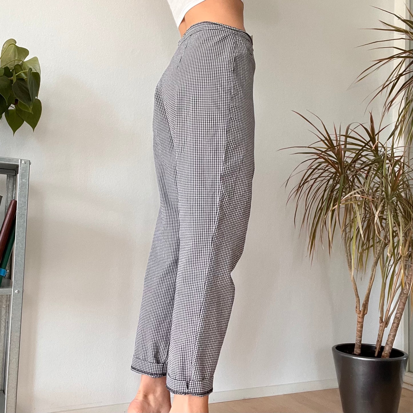 Gingham picnic pants French Riviera size 40