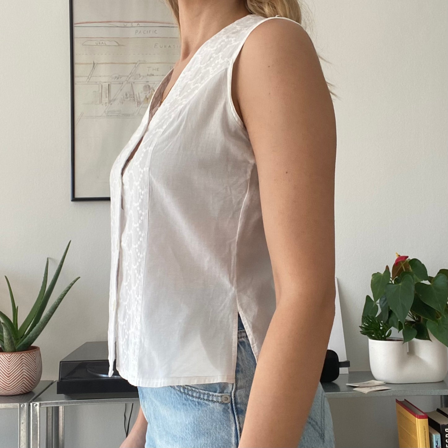Cotton white summer top- size 36
