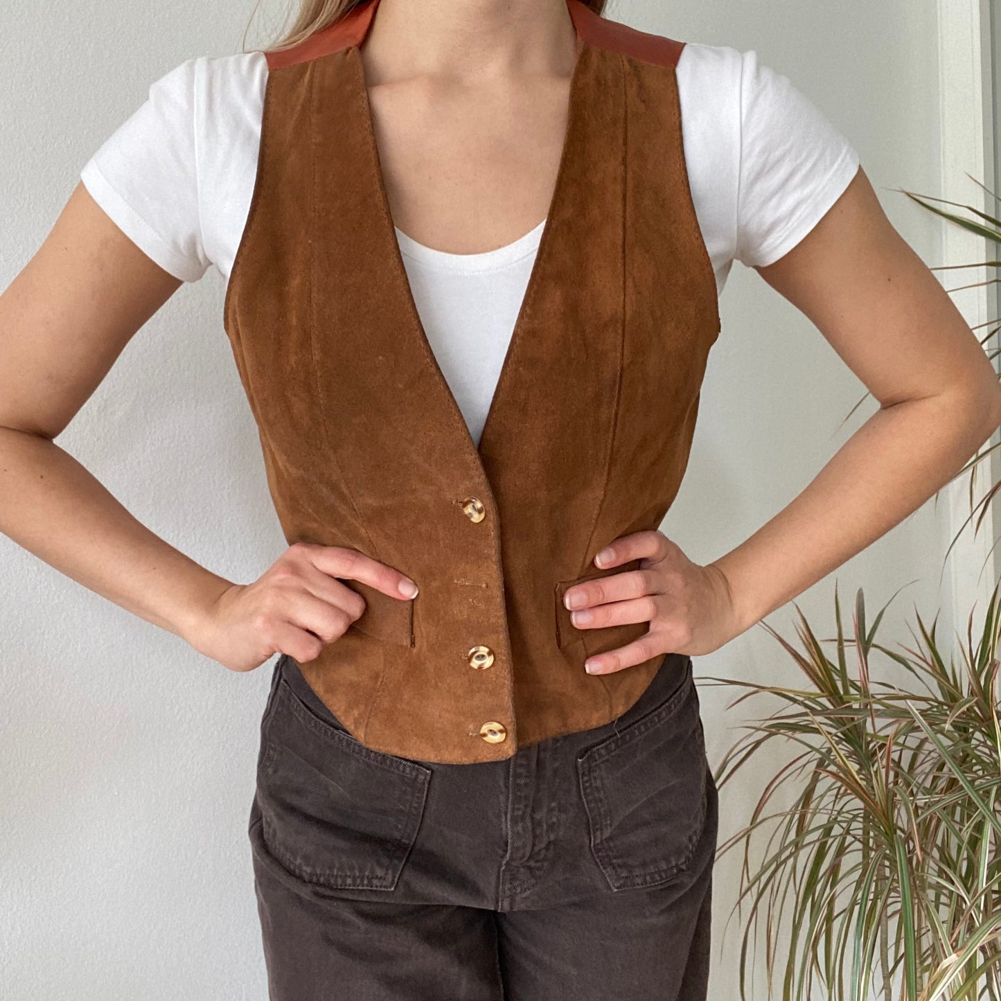 90s Leather vest