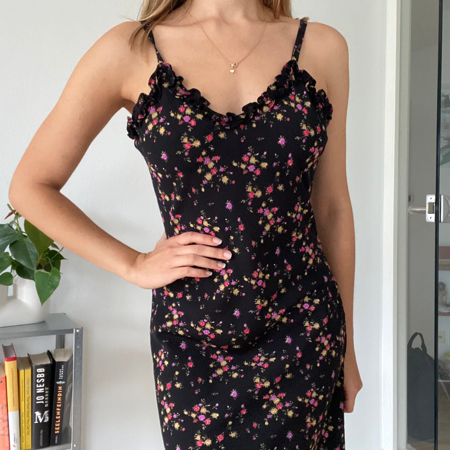 Black flower dress