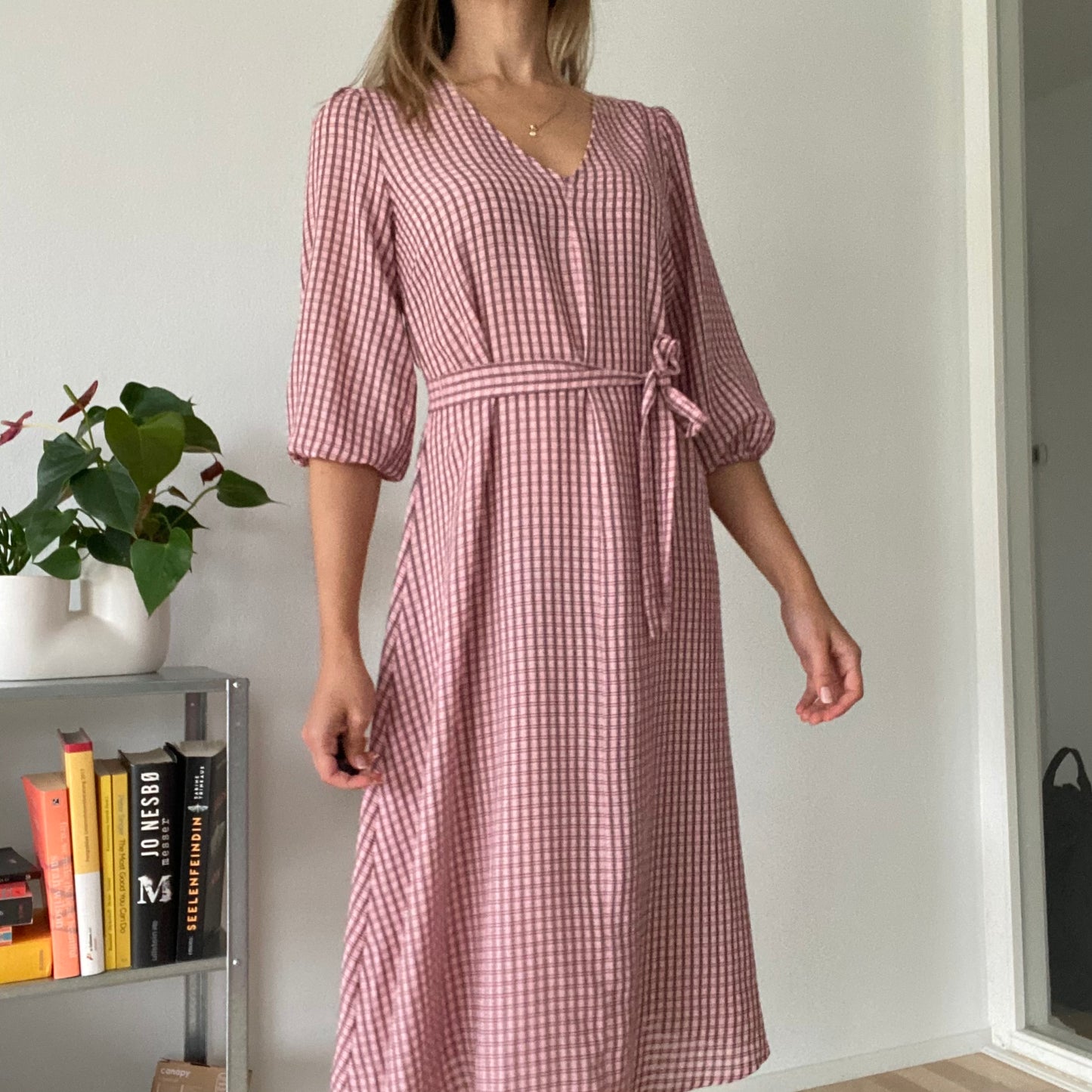 Midi pink picnic dress