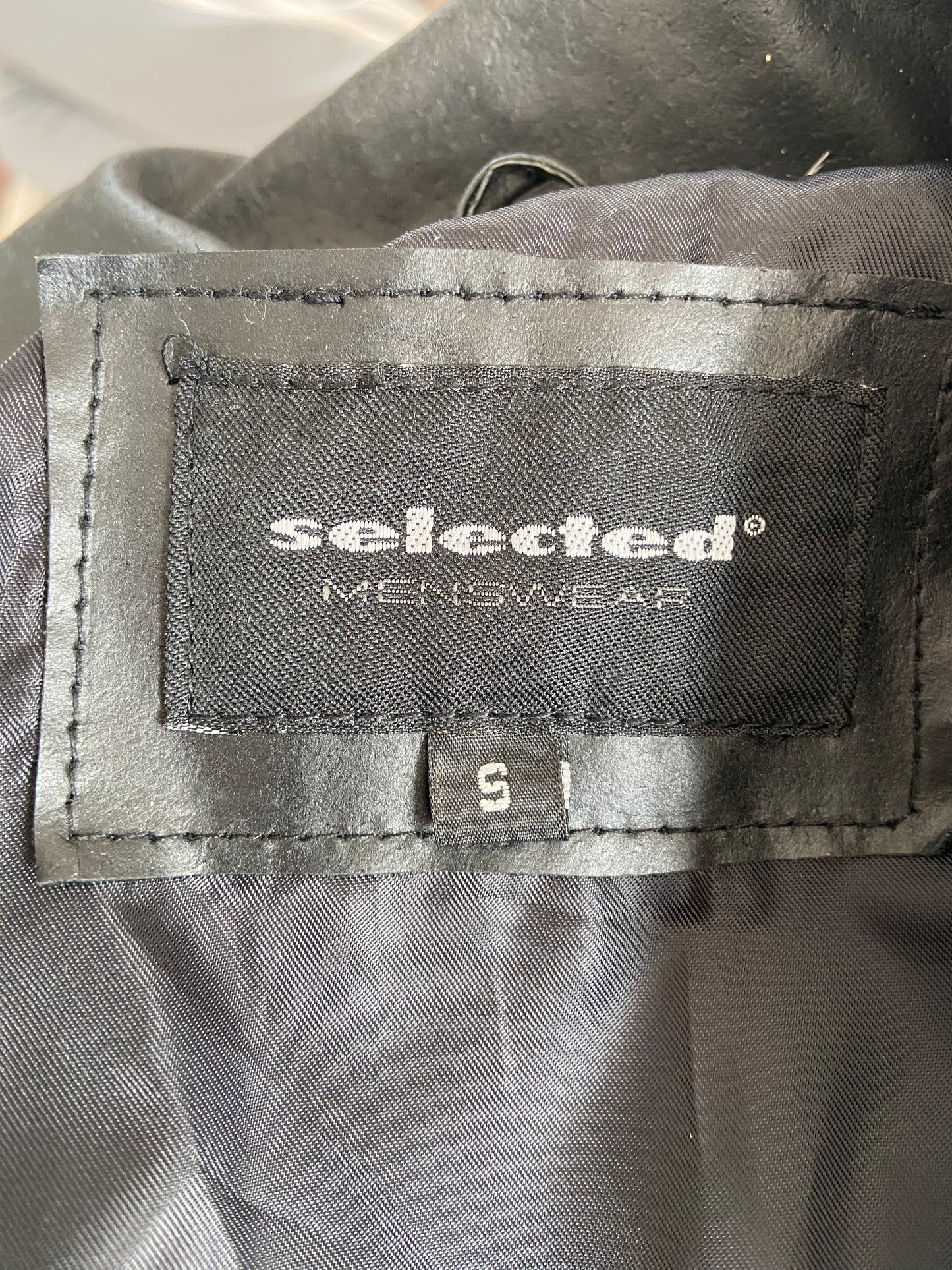 Black leather jacket men size