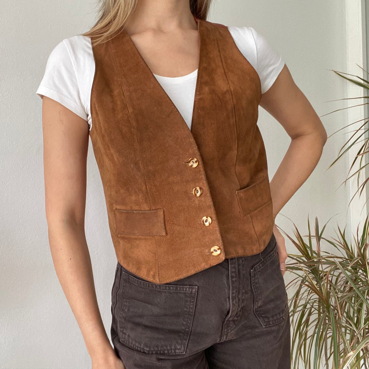 90s Leather vest