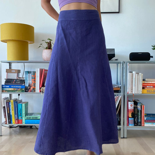 Purple maxi linen skirt