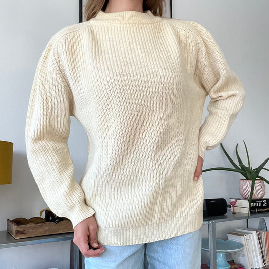 White needed cozy, long sleeve sweater-Size  L