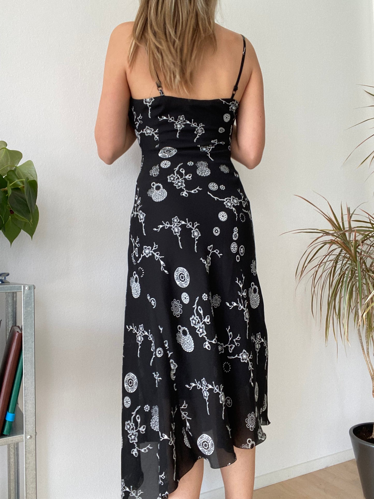 Black 90s asymmetrical dress