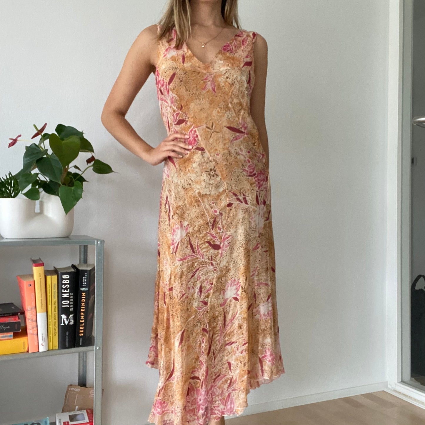 Silk midi dress