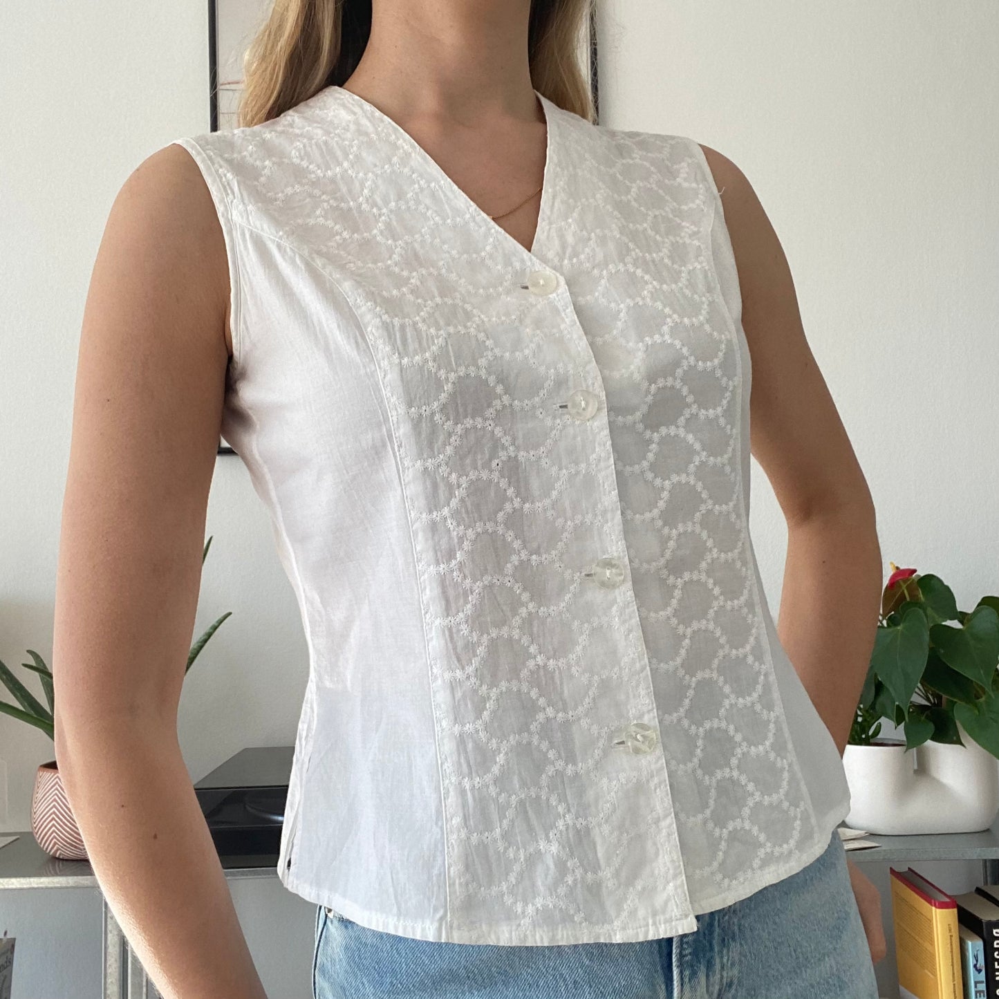 Cotton white summer top- size 36