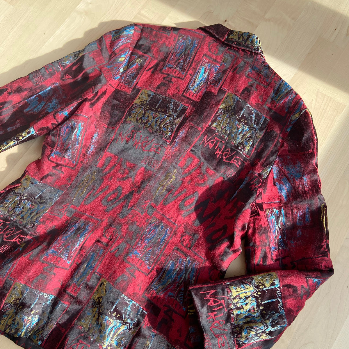 Nathalie Chaize Paris Red Abstract Blazer Jacket