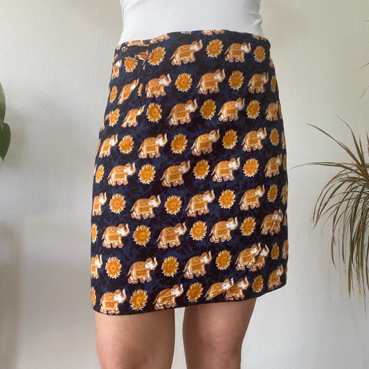Elephant mini wrap skirt