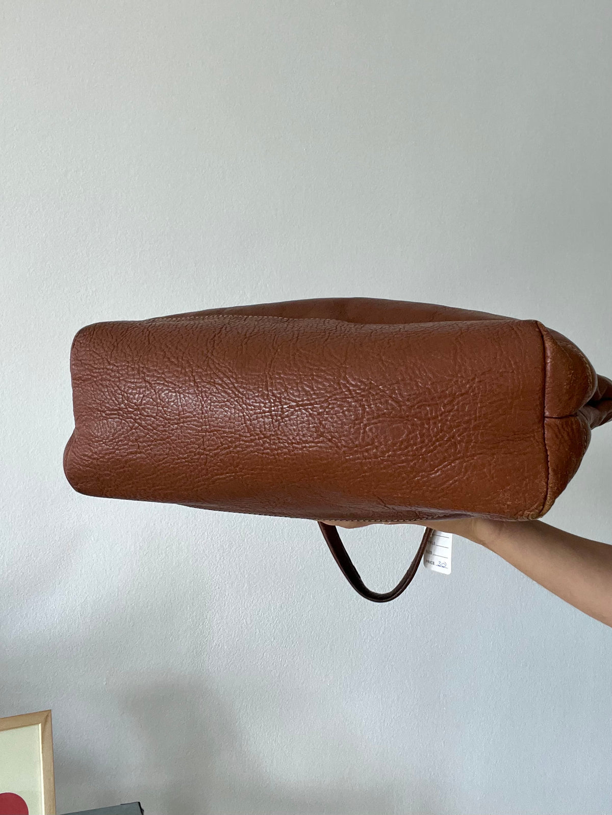 Vintage Style Brown Leather Tote Bag Large Shopper