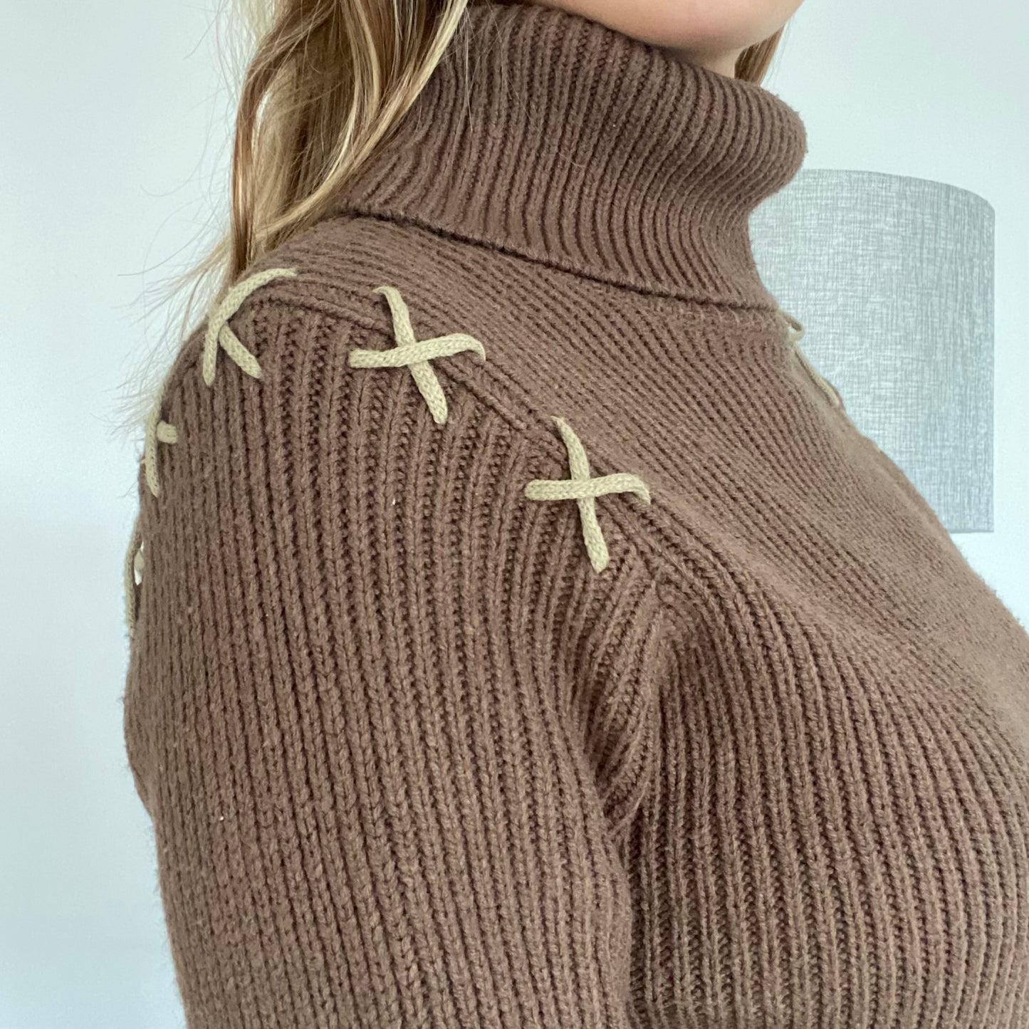 Brown turtleneck pullover