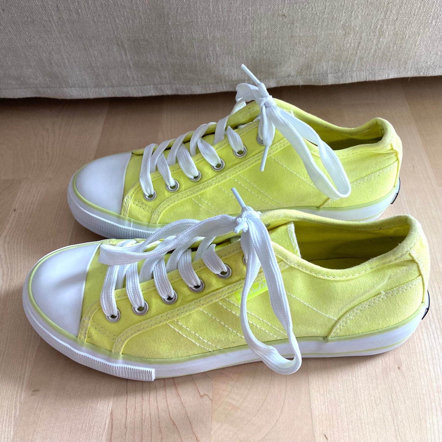 Yellow fila sneakers