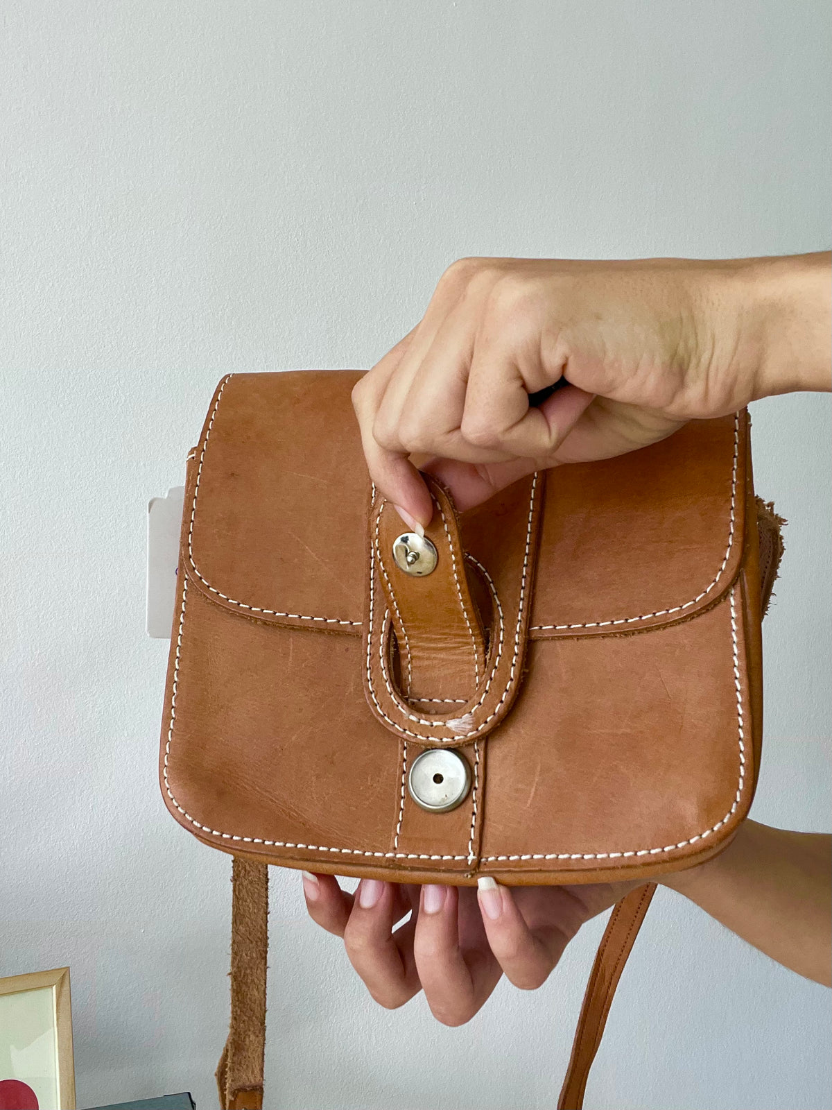 Brown Leather Crossbody Bag Small Satchel Shoulder Bag