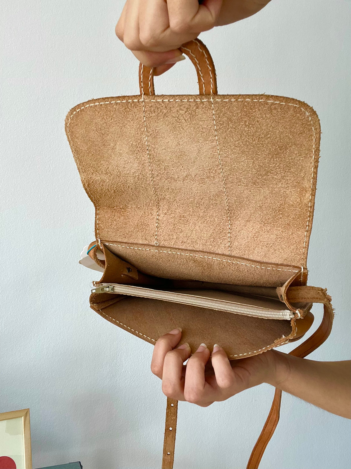 Brown Leather Crossbody Bag Small Satchel Shoulder Bag