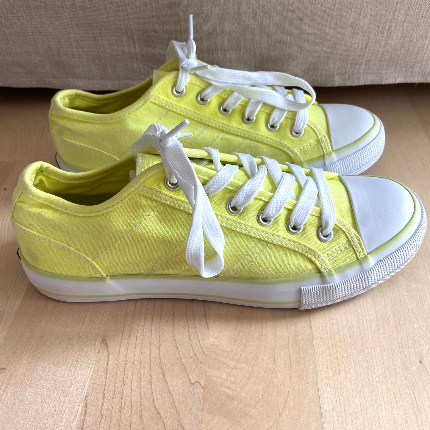 Yellow fila sneakers