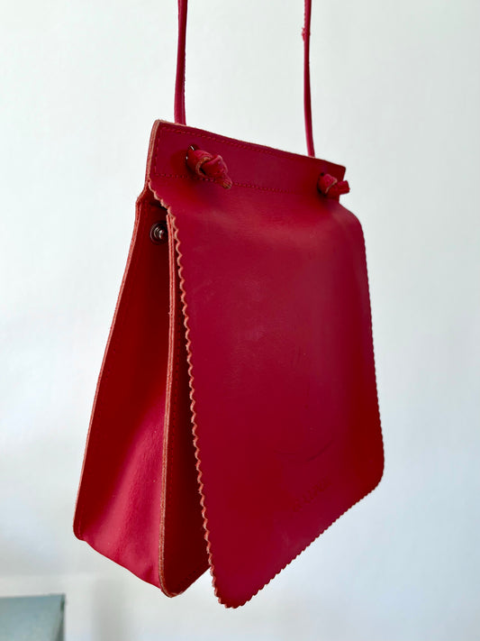 Coccinelle Red Leather Crossbody Bag