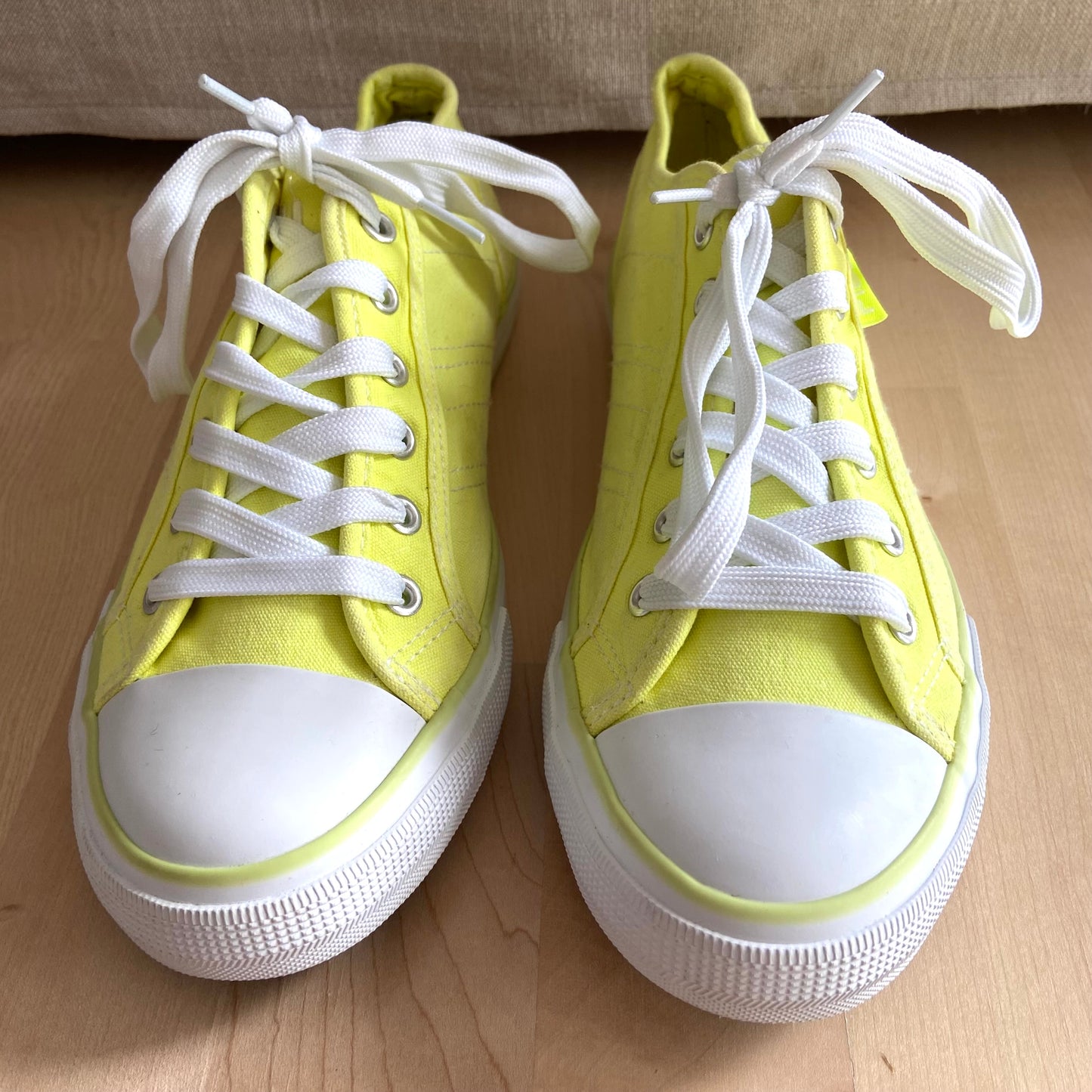 Yellow fila sneakers