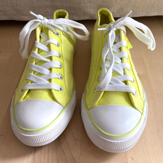 Yellow fila sneakers