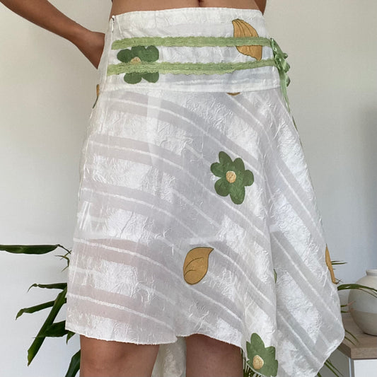 Asymmetric white skirt