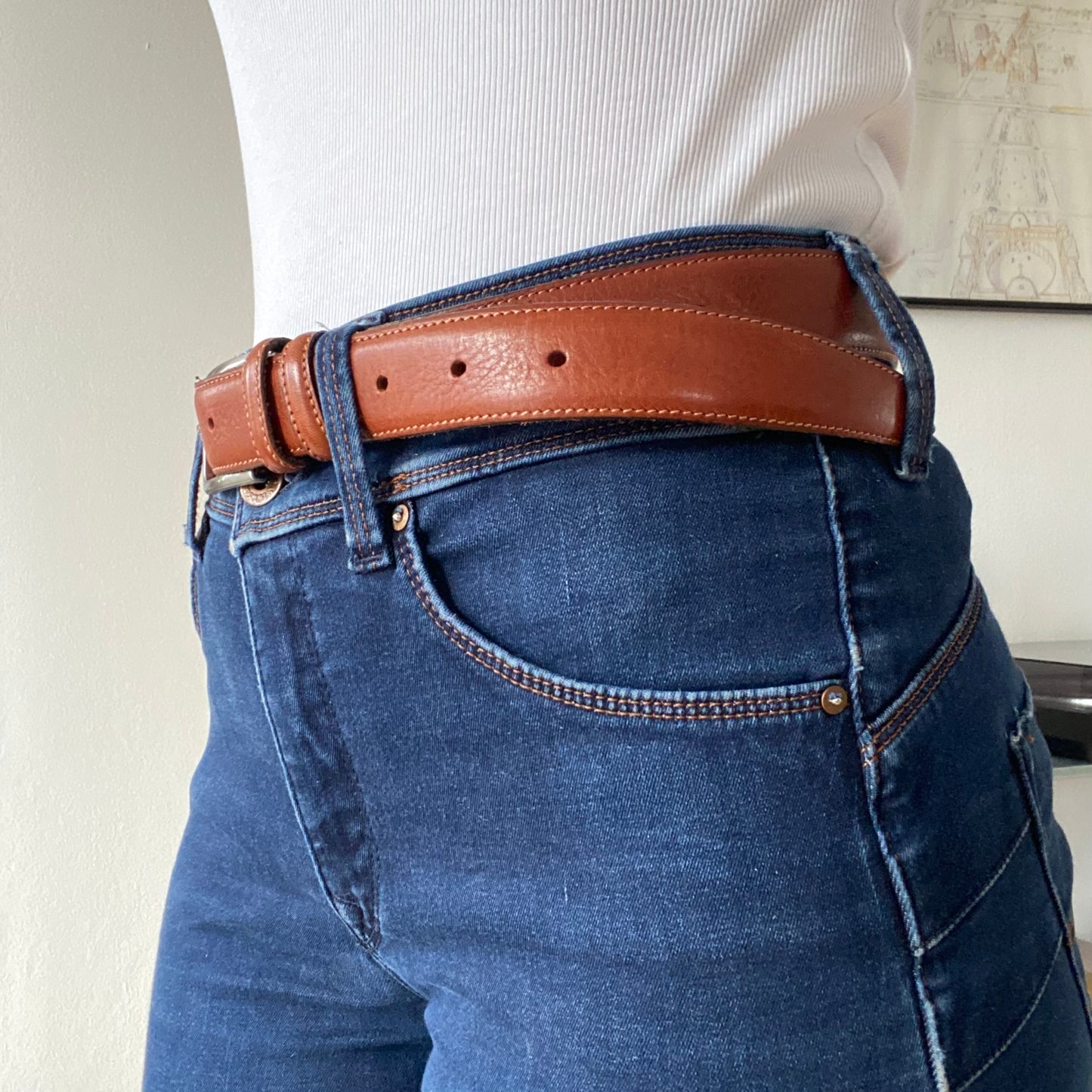 Handmade Light brown belt made in Italy