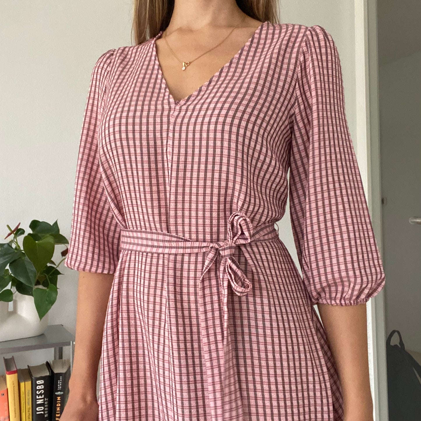 Midi pink picnic dress