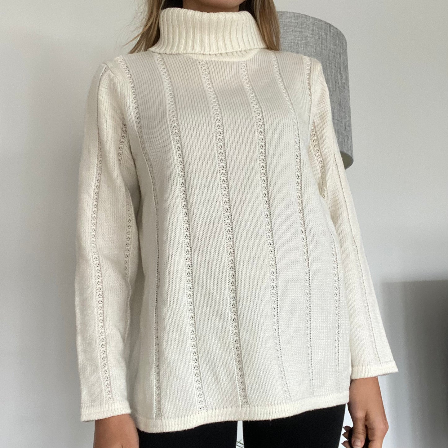 White turtleneck pullover