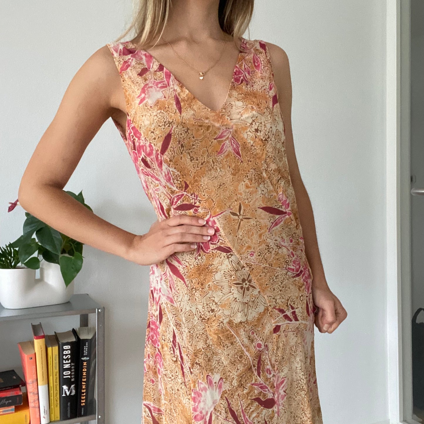 Silk midi dress