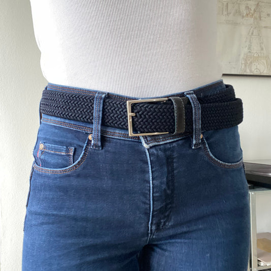Dark Blue braided belt made in Italy