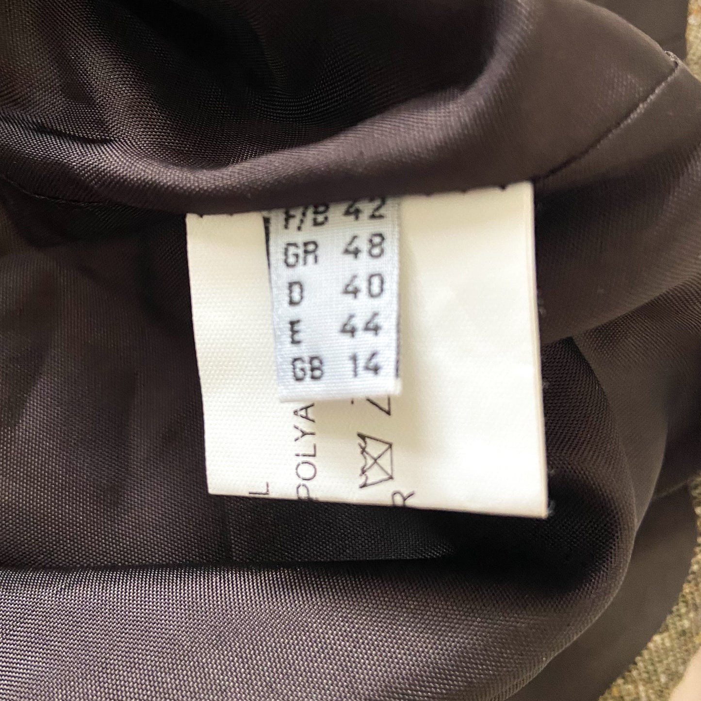 Warm short brown and patterned winter jacket