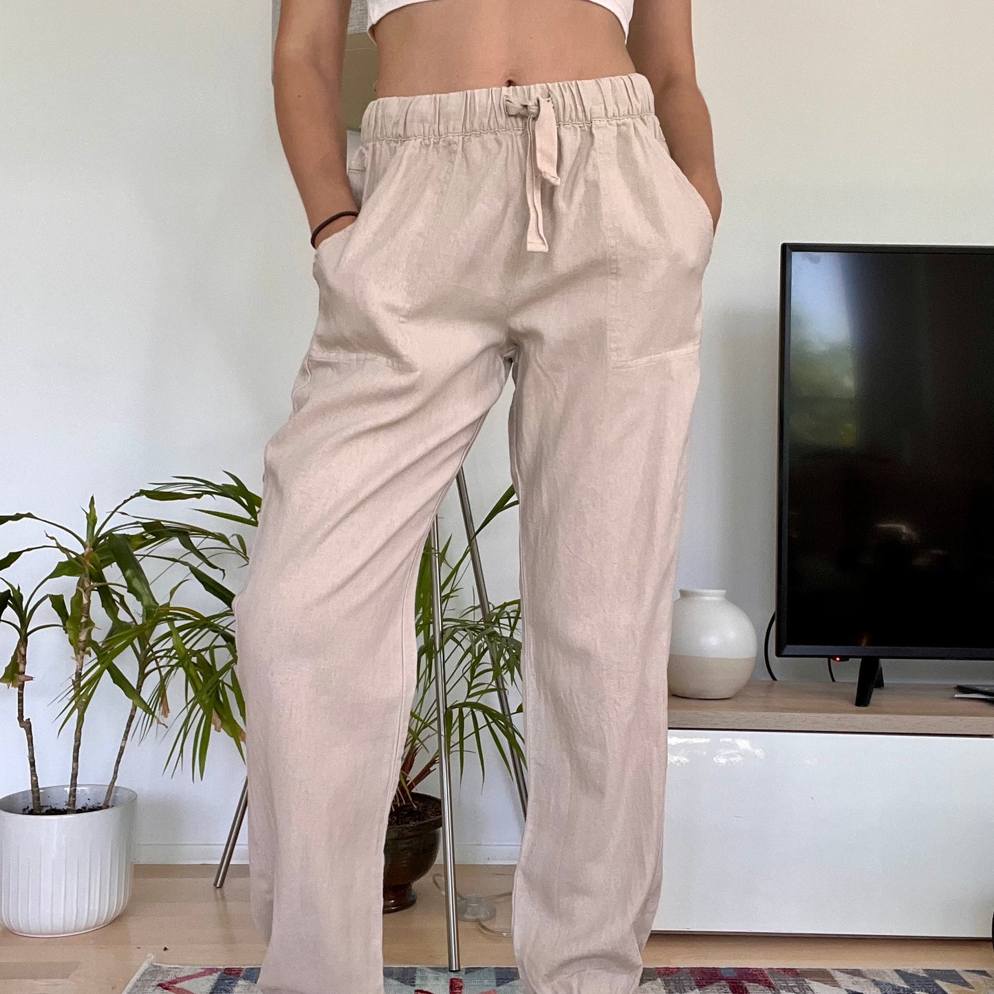 Blind date Linen trousers-Size M