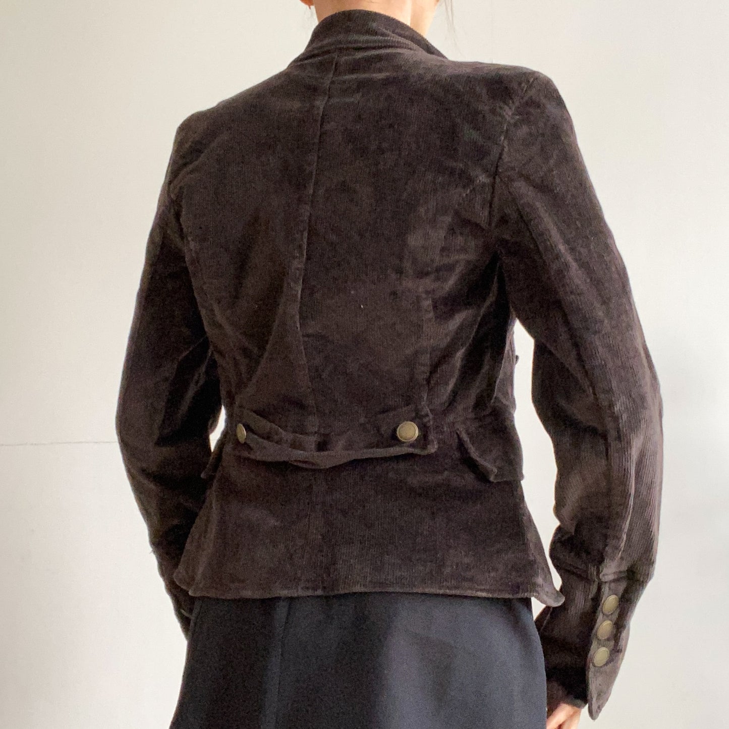 Corduroy short  jacket asymmetrical