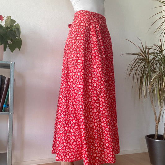 Red wrap skirt