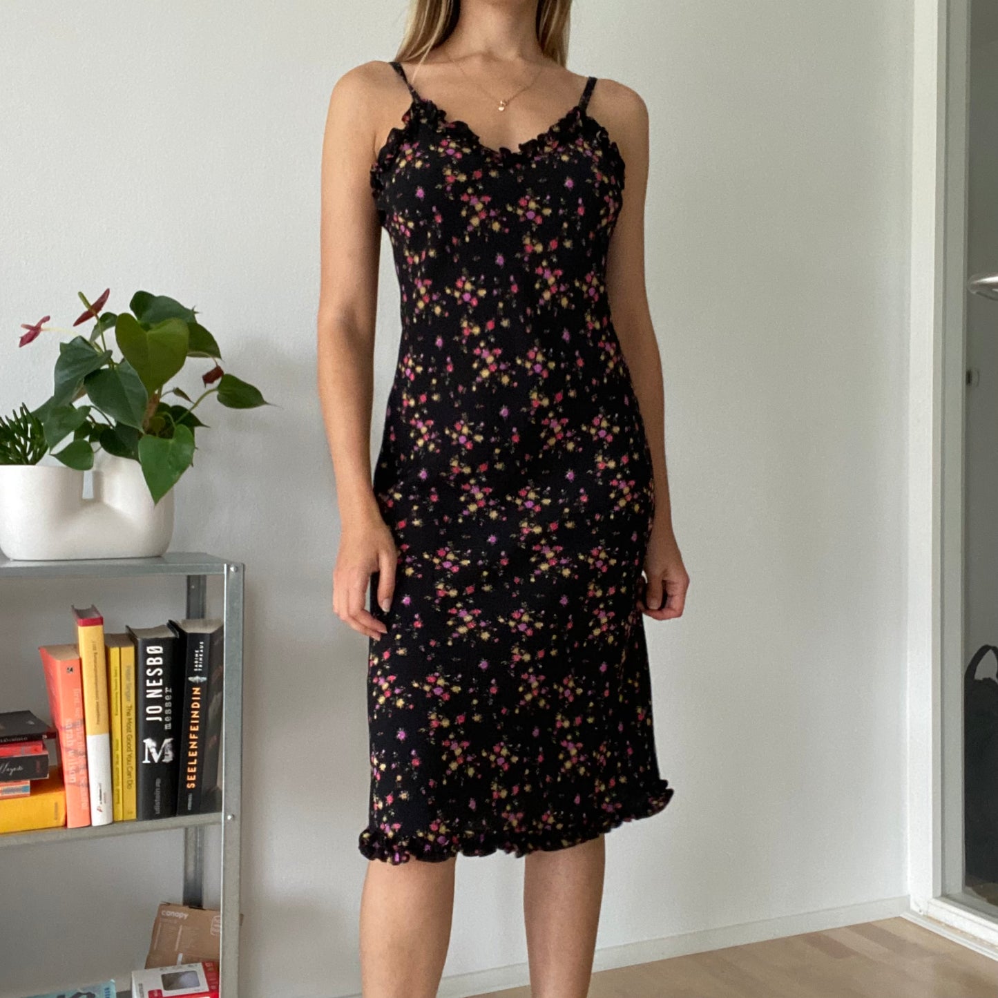 Black flower dress