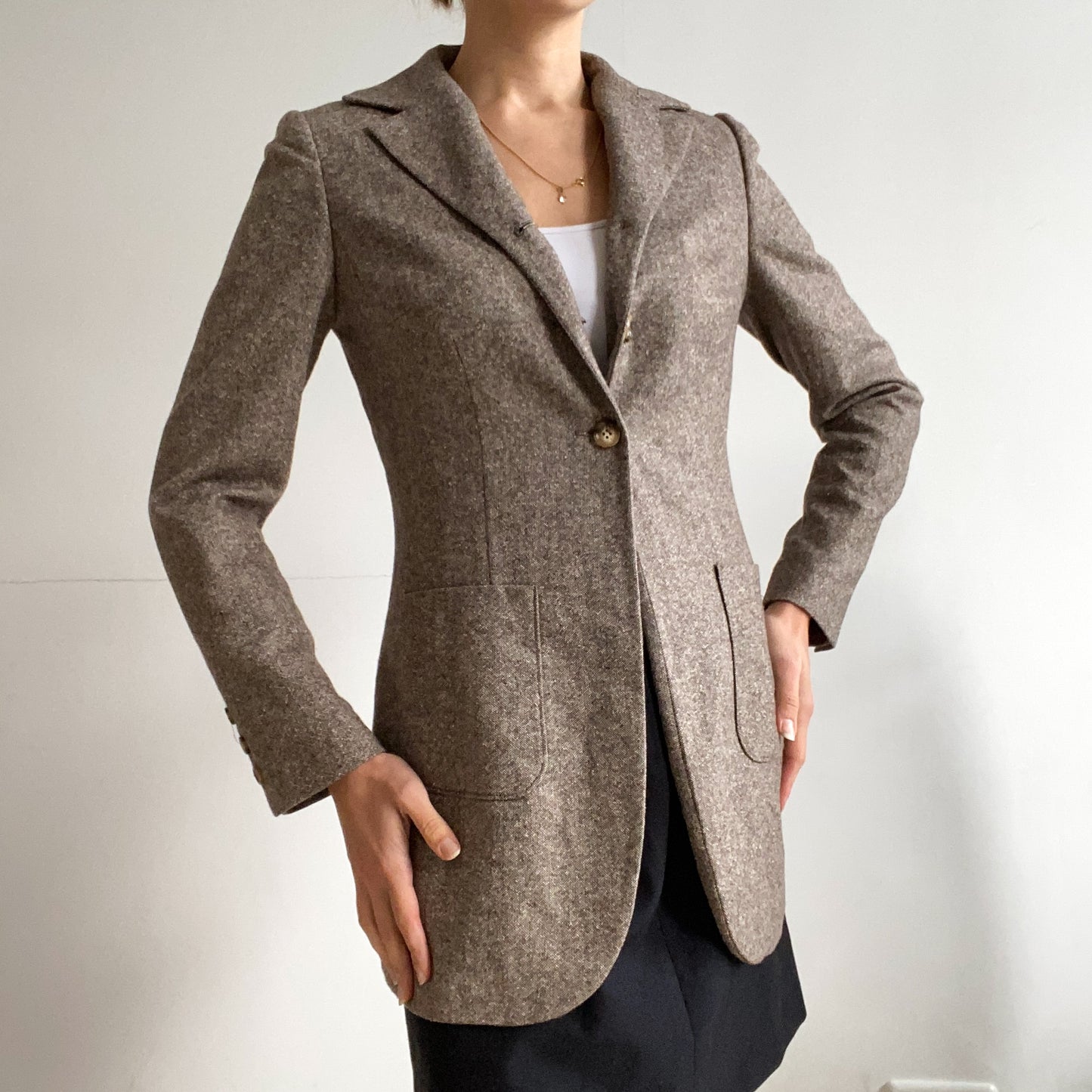 Long Brown blazer made in Italy