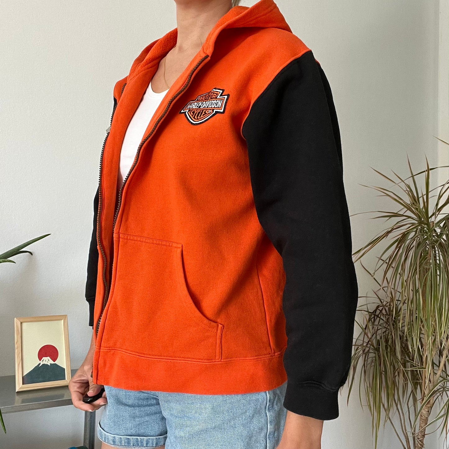 Orange Harley Davidson jacket-Size