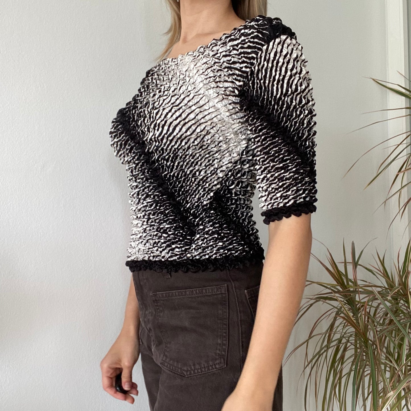 Popcorn top gray and black