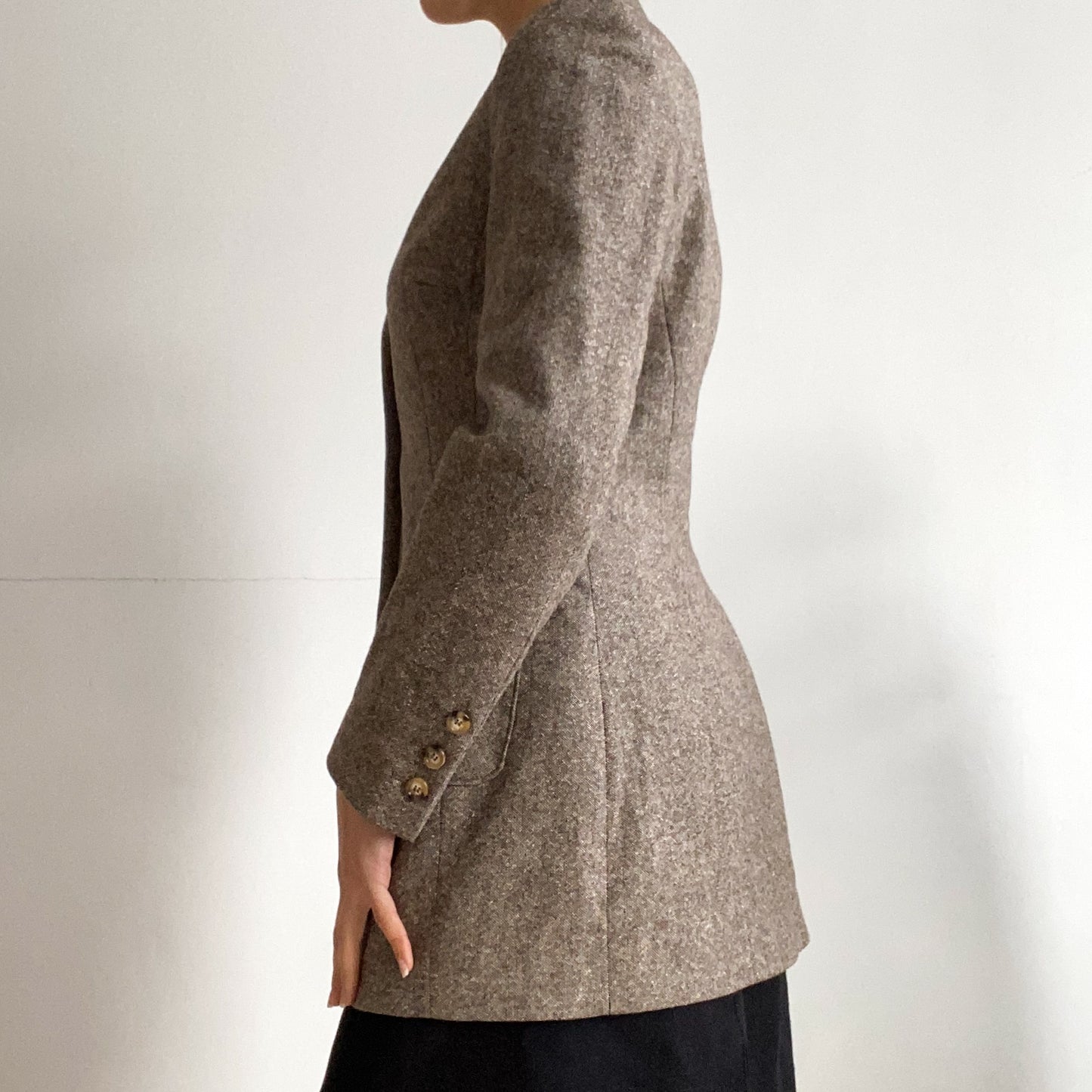 Long Brown blazer made in Italy