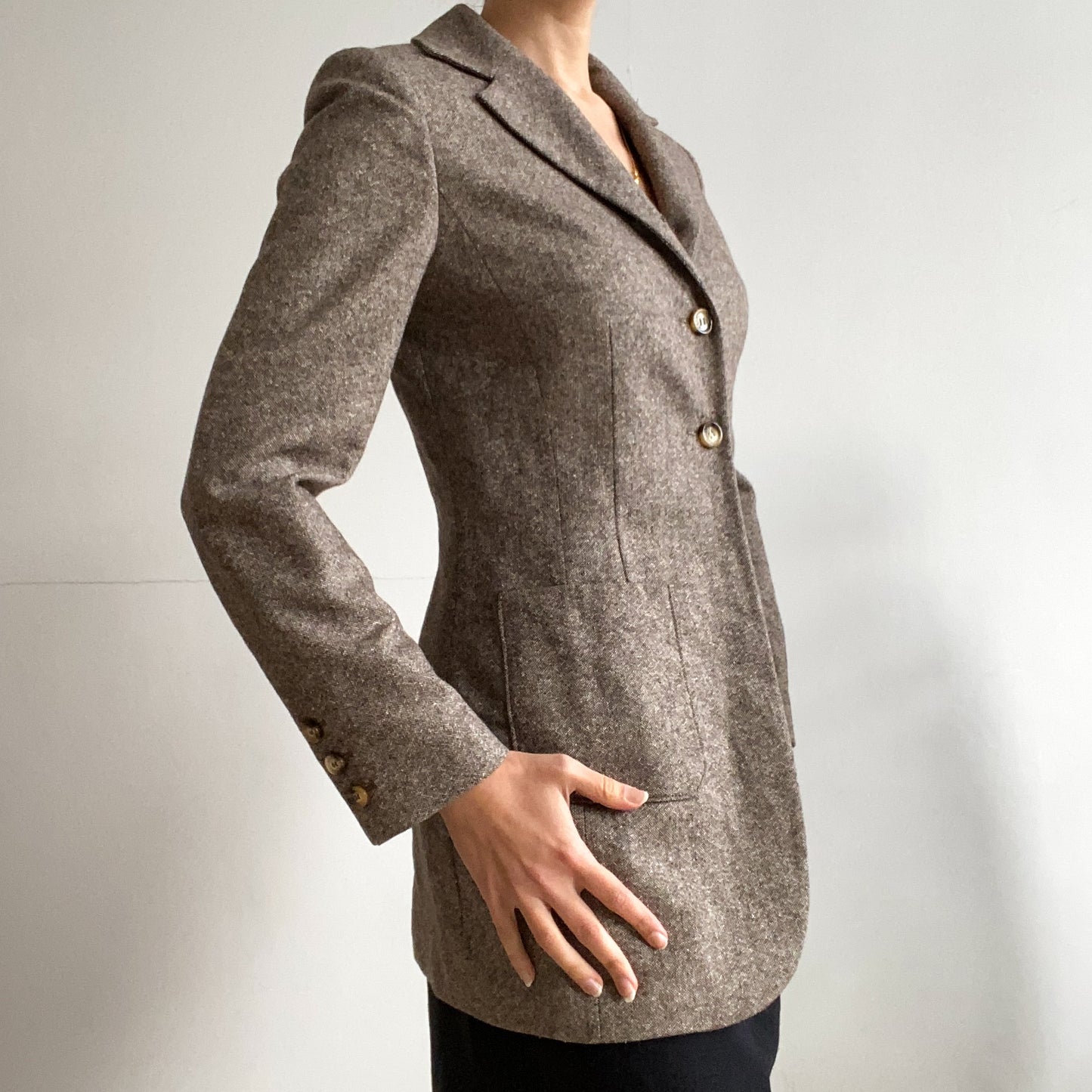 Long Brown blazer made in Italy