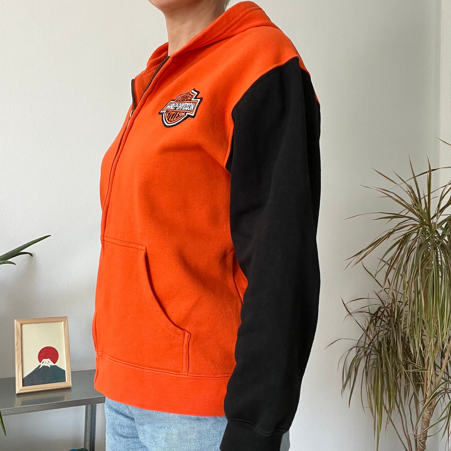 Orange Harley Davidson jacket-Size