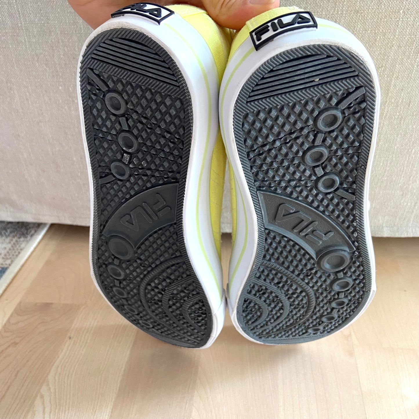 Yellow fila sneakers